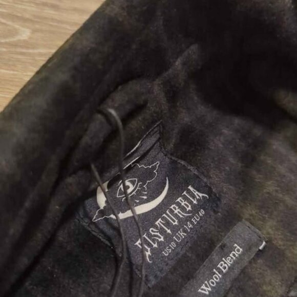 Disturbia jackdaw check wool blend duster coat size 10 new - Picture 2 of 9